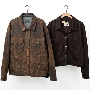 Brown Women Waxed Leather Jacket - Classic Workwear Style